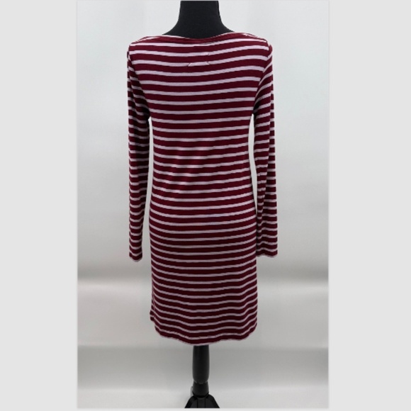 Lou Grey Dress Women XS Red Striped Long Sleeve Terry Super Soft Comfy Stretch - Picture 4 of 11